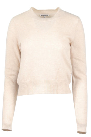 REFORMATION BEIGE CASHMERE SWEATER XSMALL