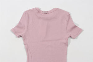 SKIMS PINK COTTON T-SHIRT XXSMALL