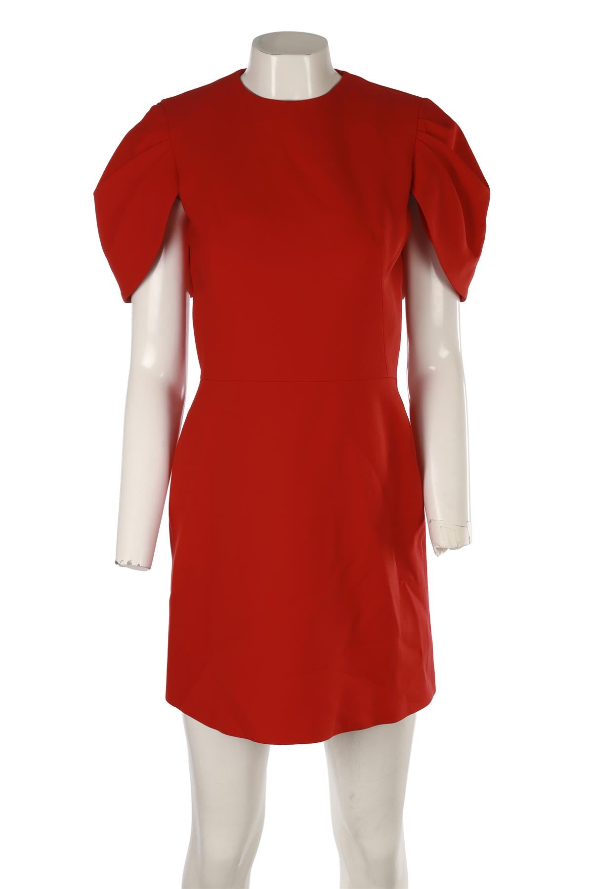 ALEXANDER MCQUEEN RED WOOL MINI DRESS IT 42 UK 10