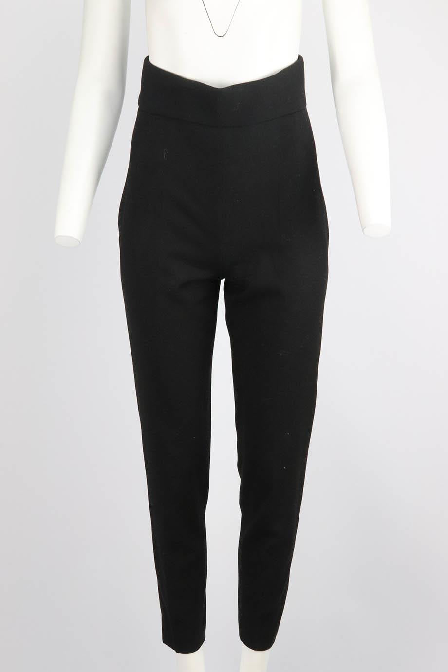 LA MANIA WOOL TAPERED LEG PANTS FR 38 UK 10