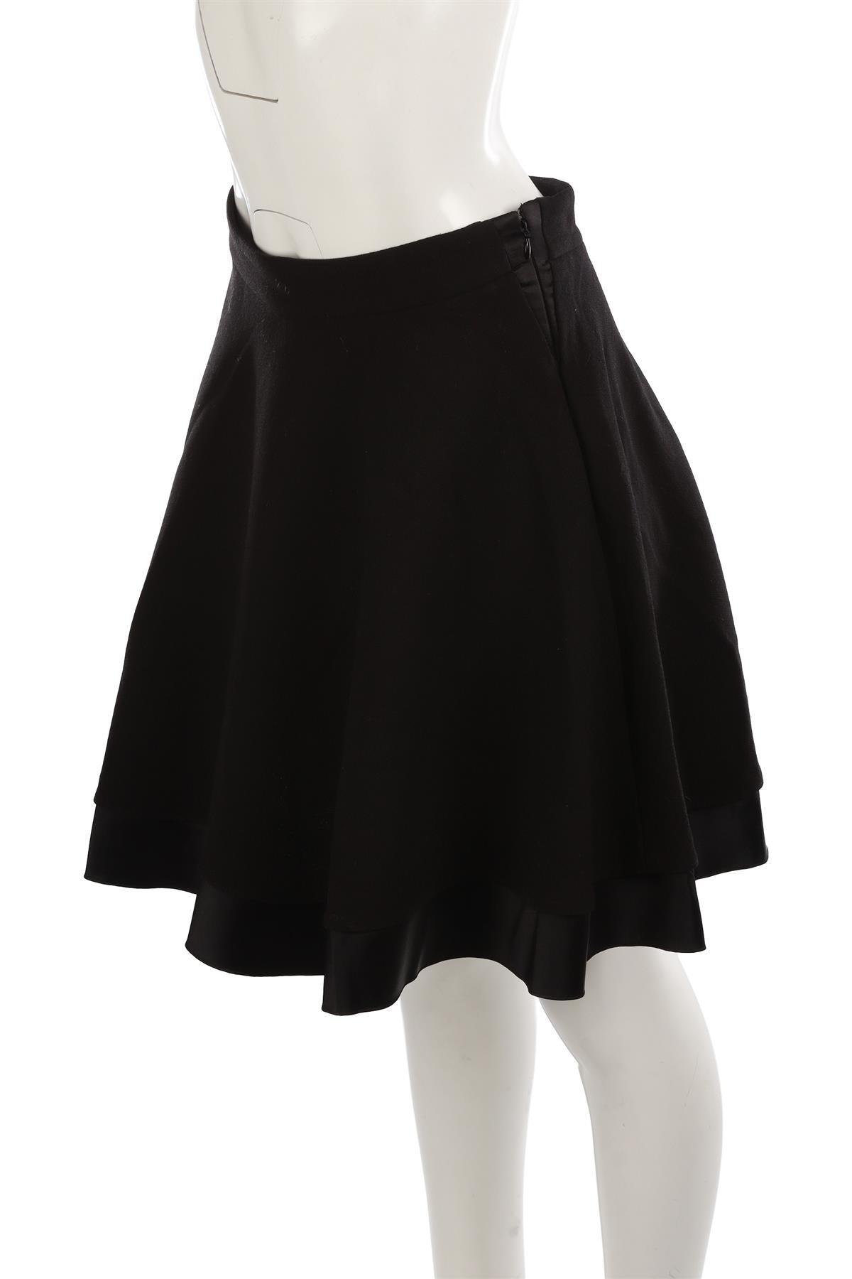 MIU MIU BLACK WOOL MIDI SKIRT IT 42 UK 10