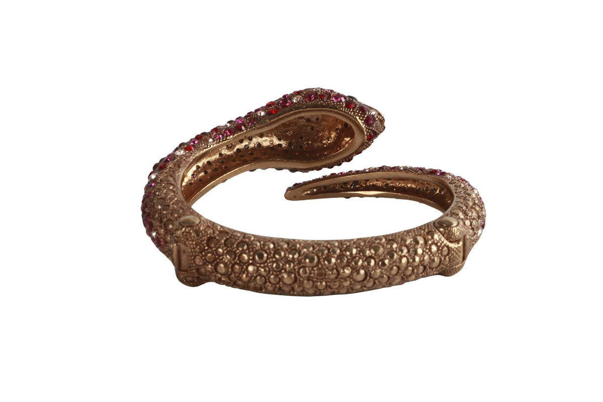 ROBERTO CAVALLI PINK CRYSTAL AND GOLD TONE BRACELET