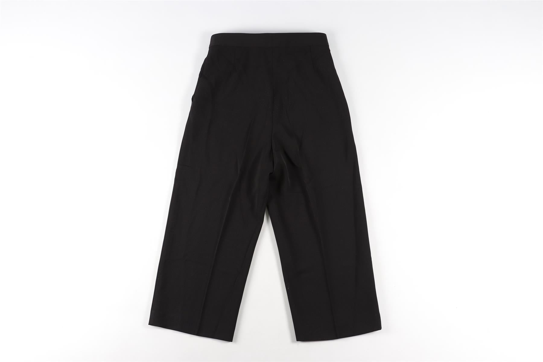 STELLA MCCARTNEY BLACK WOOL WIDE LEG TROUSERS IT 36 UK 4