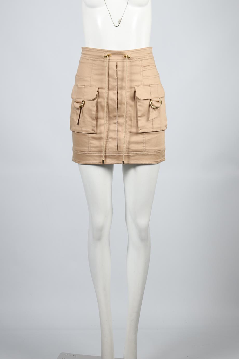 BALMAIN COTTON BLEND MINI SKIRT FR 38 UK 10
