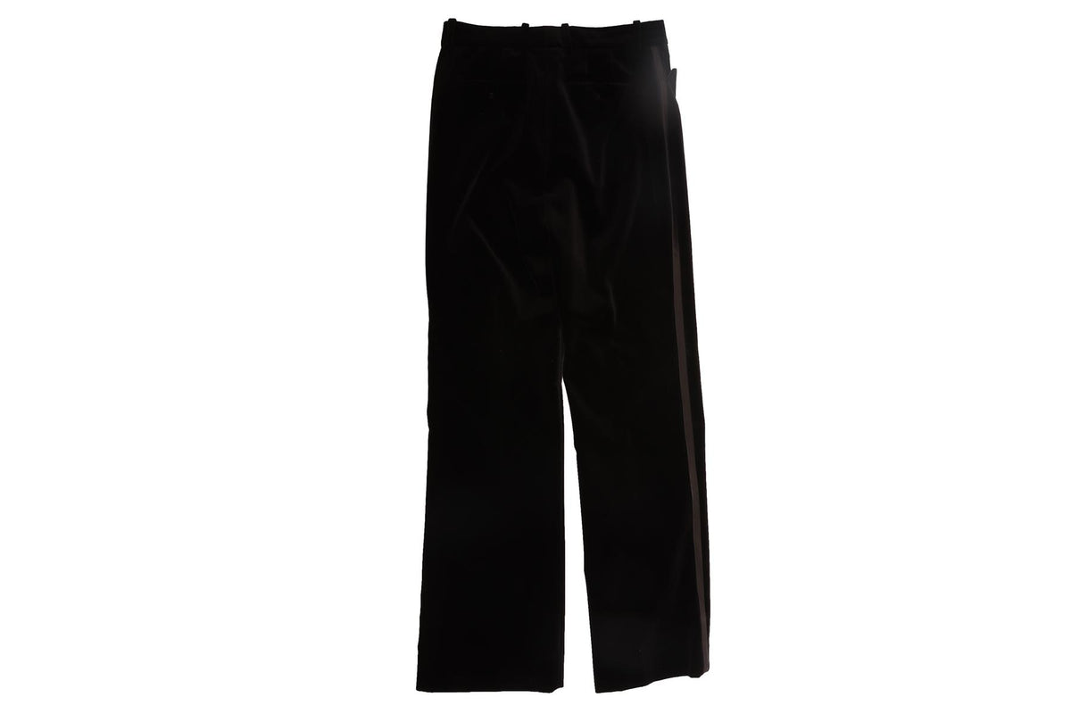GUCCI BLACK VELVET STRAIGHT LEG PANTS IT 44 UK 12