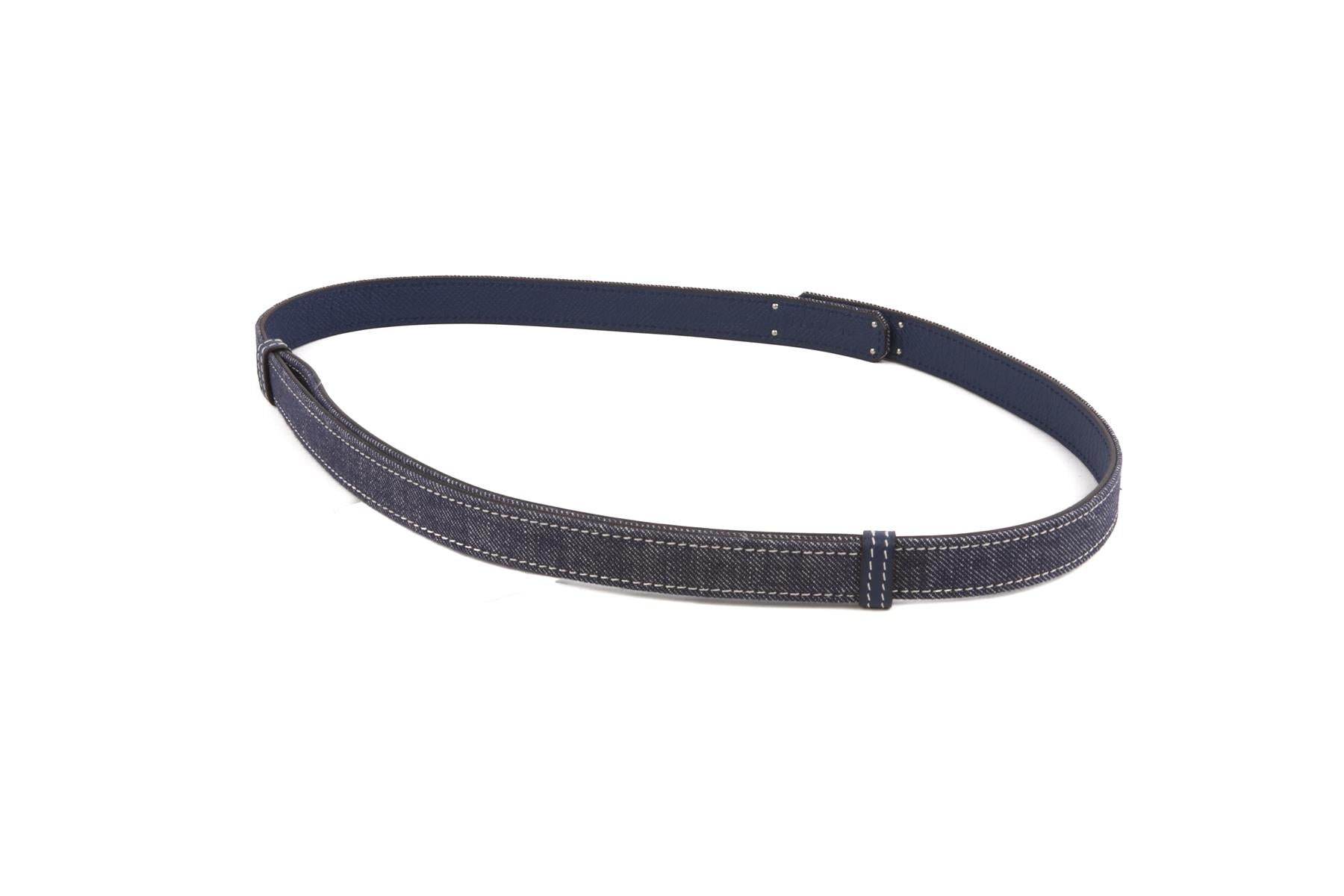 HERMÈS BLUE 2024 KELLY 18 MM DENIM WAIST BELT