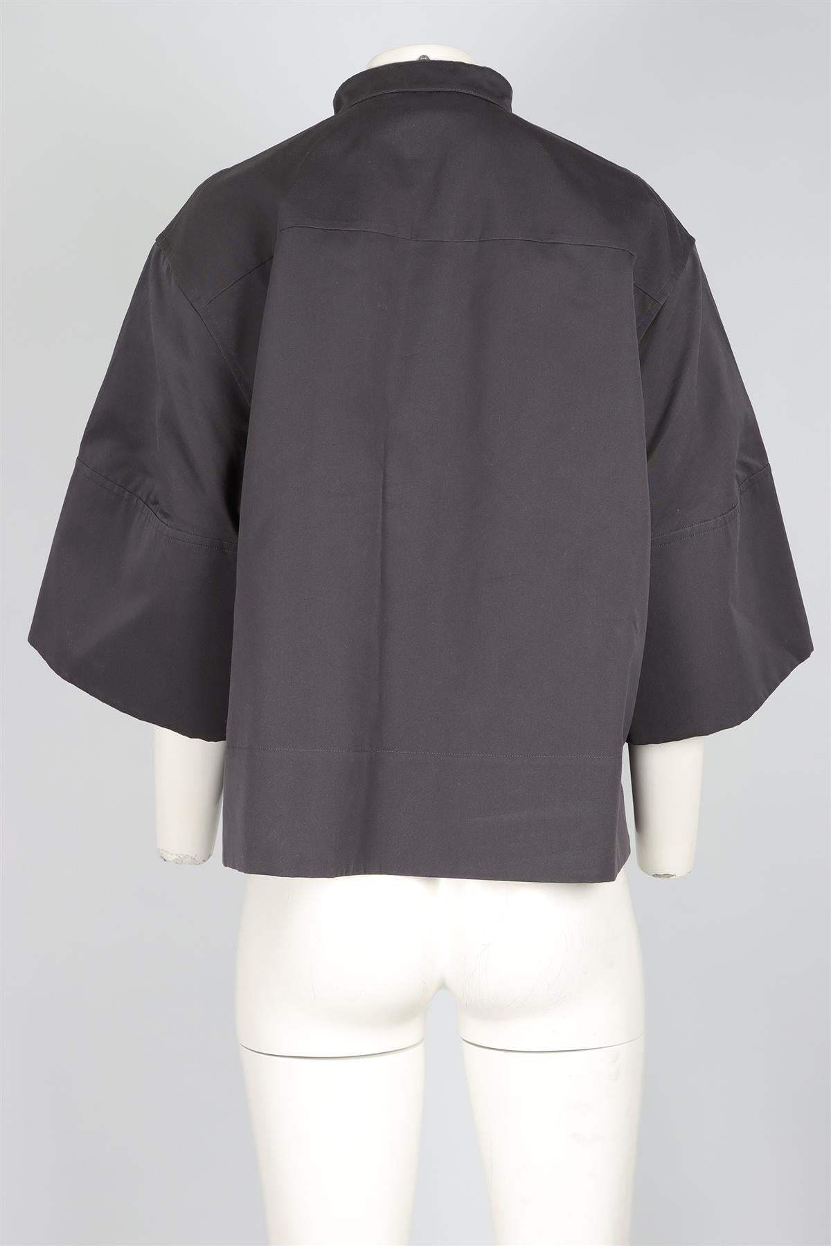 JIL SANDER GREY COTTON SHIRT FR 36 UK 8