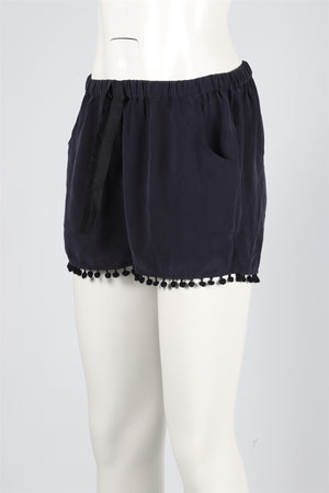 FIGUE NAVY SILK SHORTS SMALL