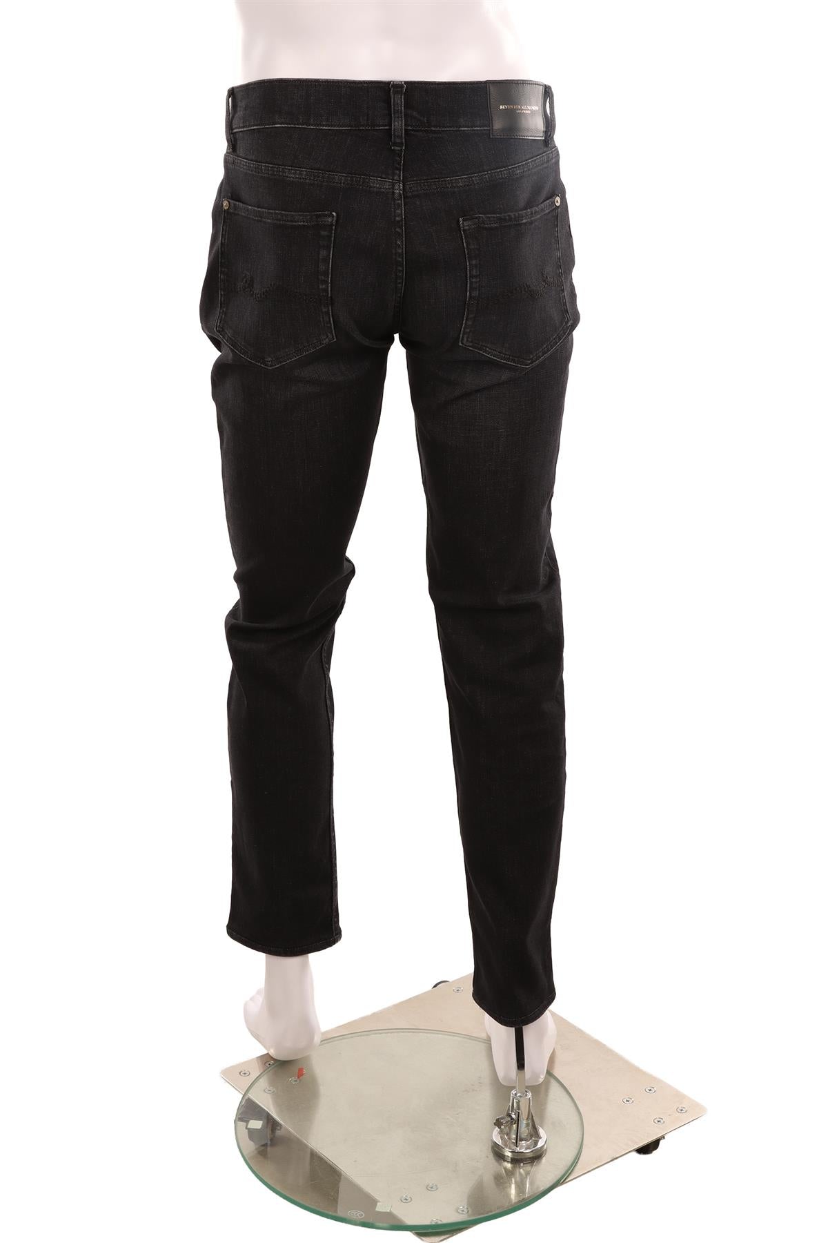 7 FOR ALL MANKIND BLACK TAPERED LEG JEANS UK 32
