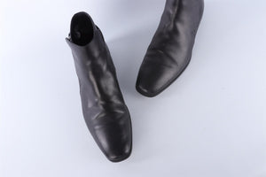 PRADA MEN'S BLACK LEATHER ANKLE BOOTS EU 42.5 UK 8.5 US 9.5