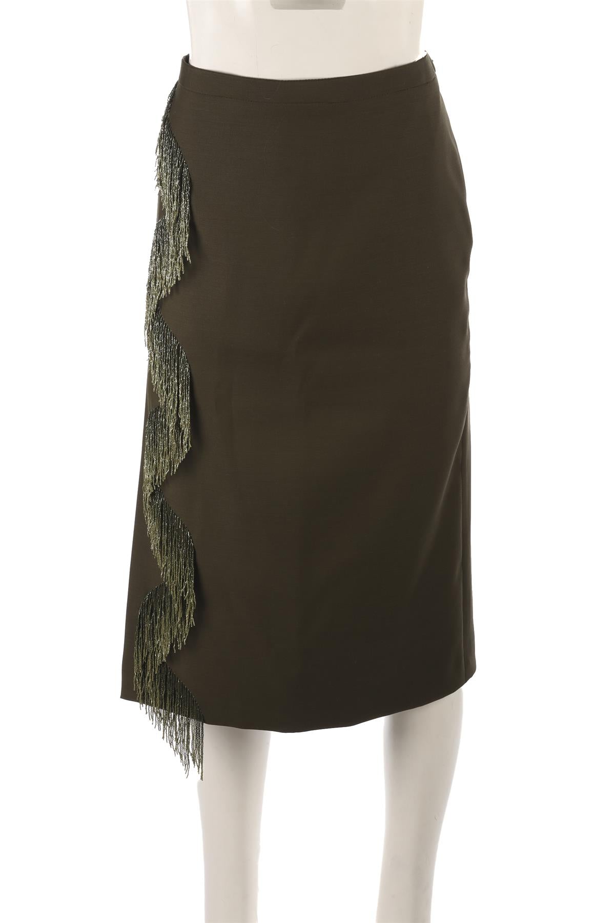 GUCCI GREEN WOOL MIDI SKIRT IT 42 UK 10