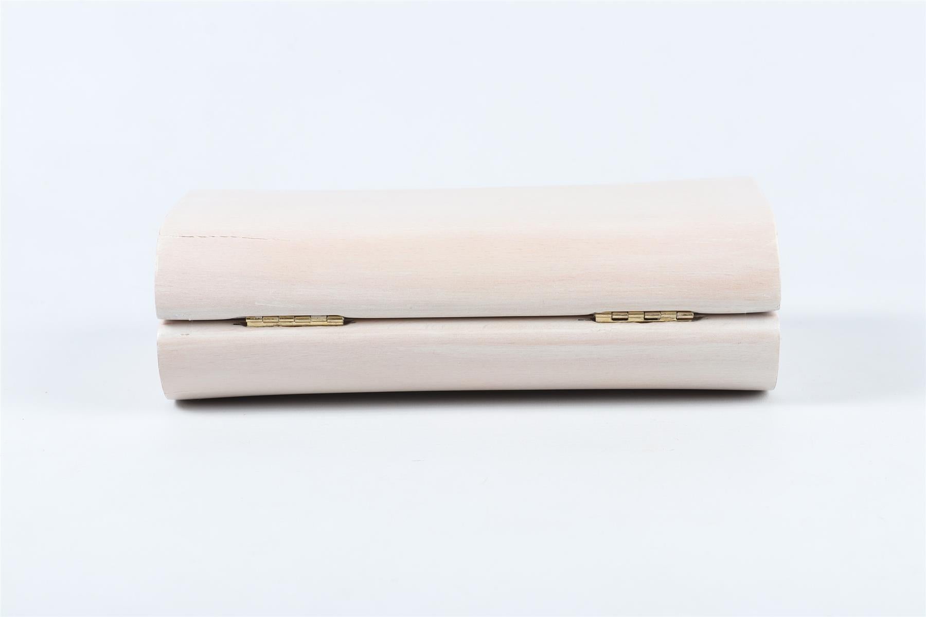 SARAH'S BAG ECRU WOODEN CLUTCH