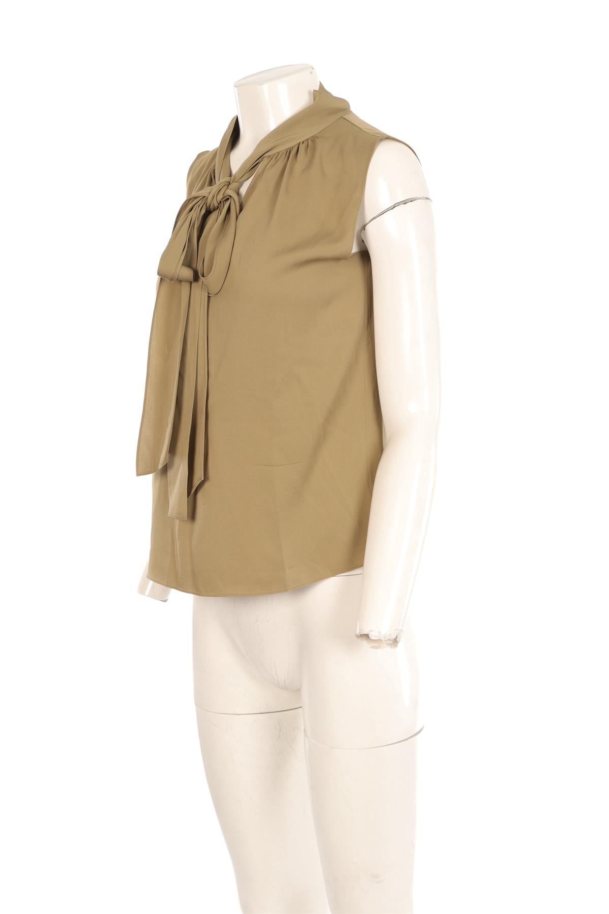 THEORY GREEN SILK TOP SMALL