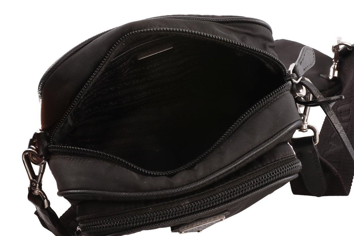 BLACK 2005 RE-EDITION CAMERA NYLON SHOULDER BAG