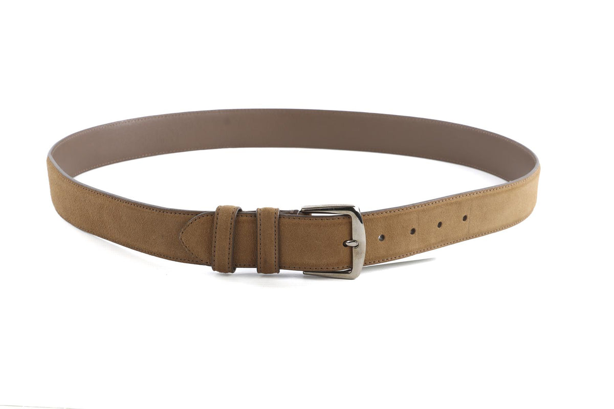 LORO PIANA TAN MEN'S SUEDE BELT 100CM