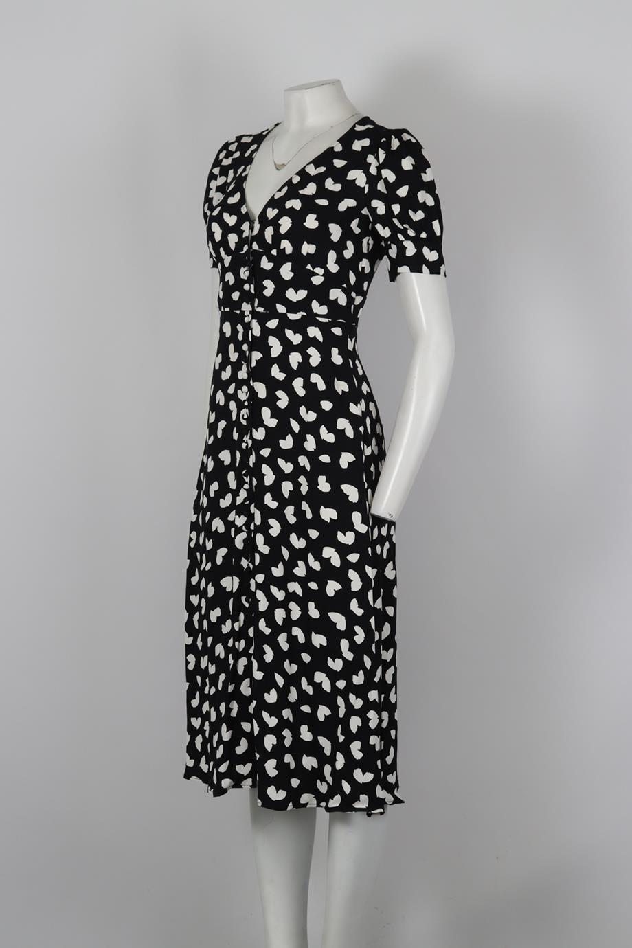 MICHAEL MICHAEL KORS PRINTED CREPE MIDI DRESS XSMALL