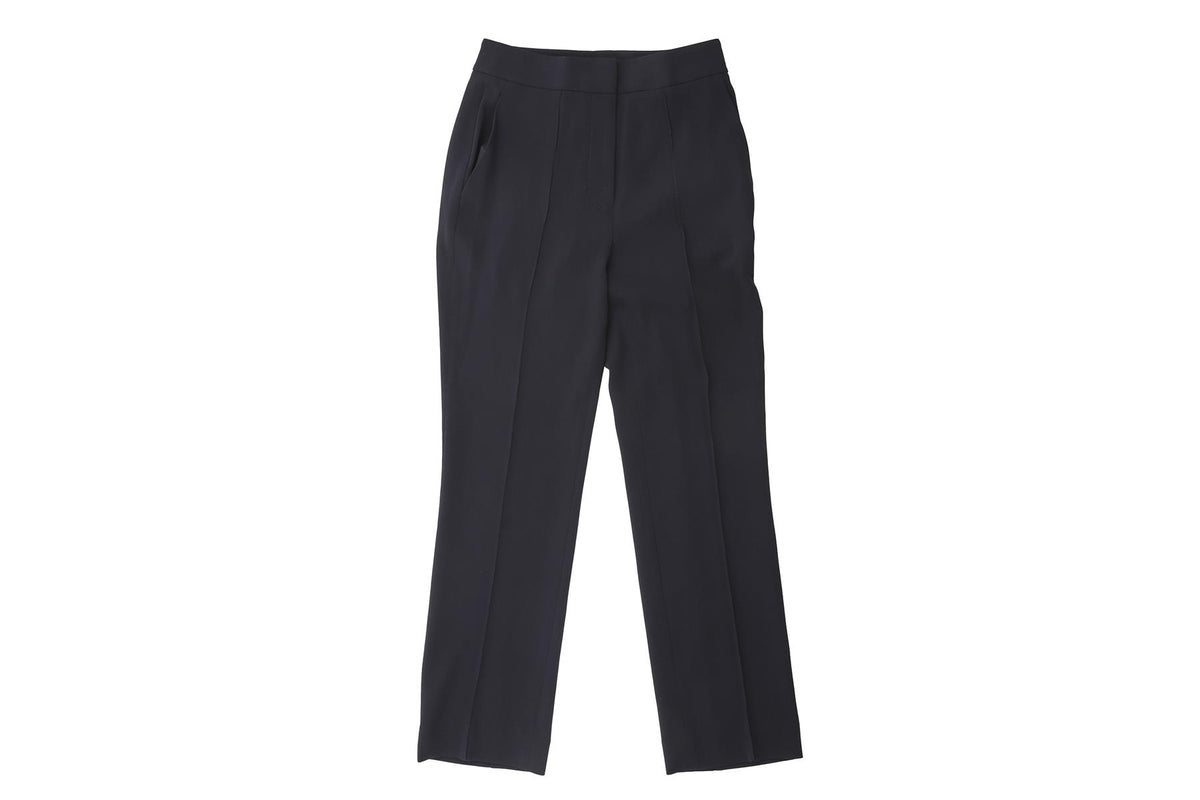 DIANE VON FURSTENBERG NAVY CREPE STRAIGHT LEG PANTS US 0 UK 4