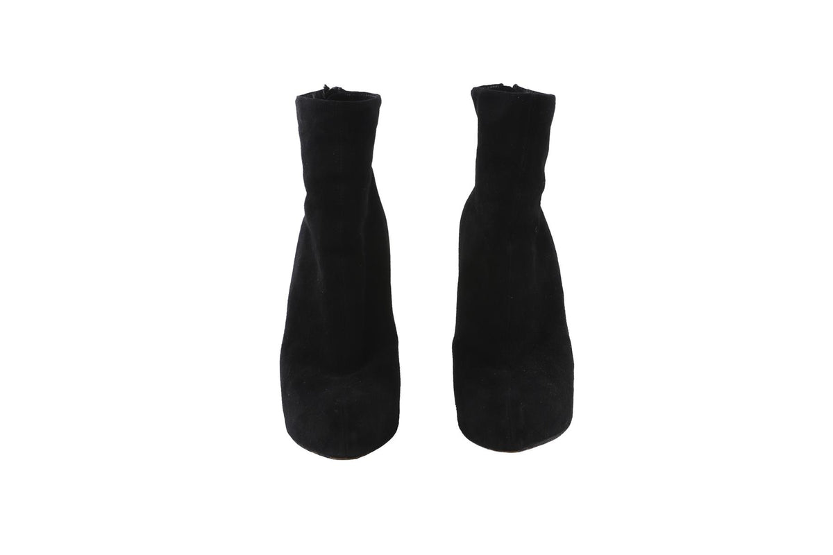 BLACK SUEDE PLATFORM ANKLE BOOTS