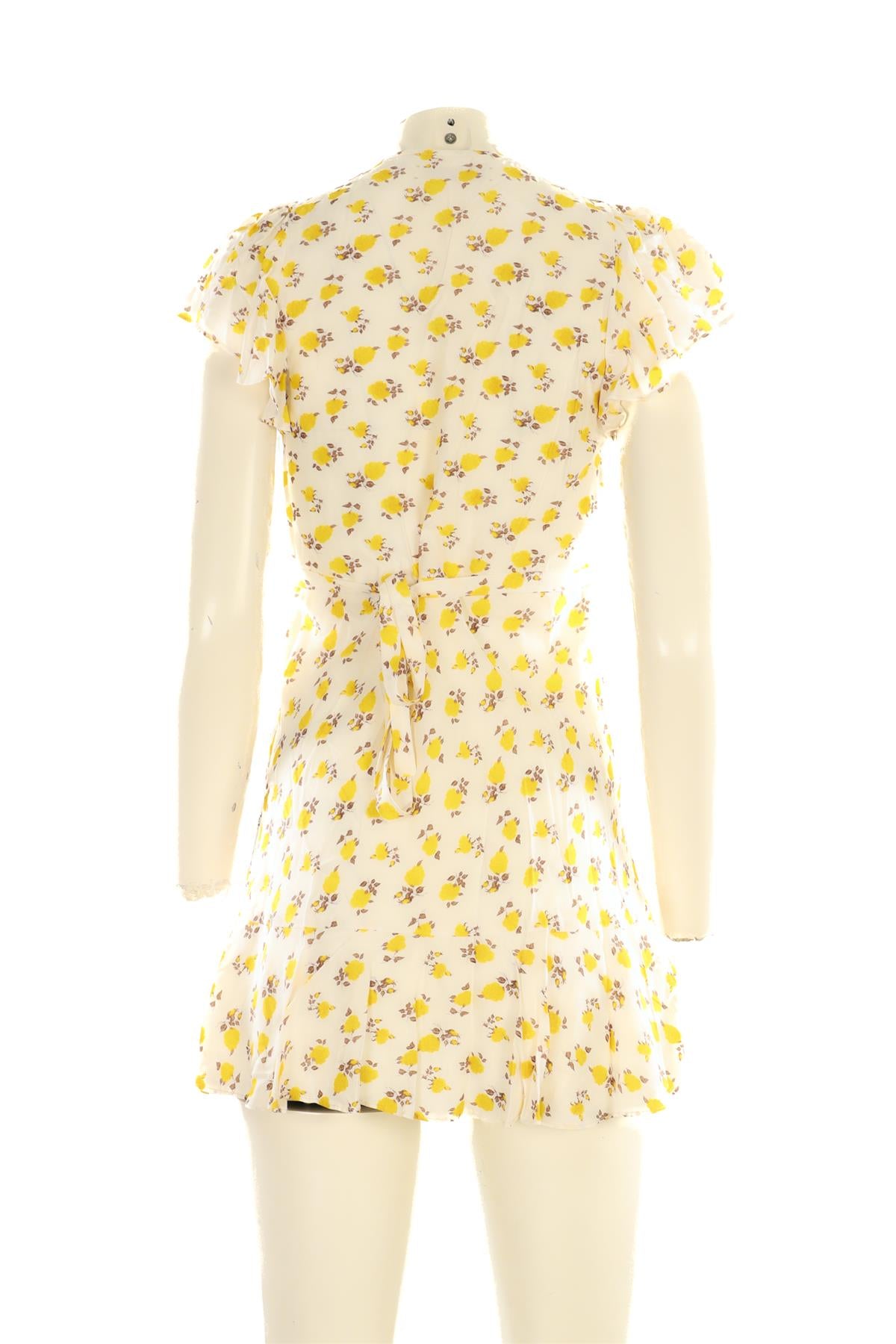 FAITHFULL YELLOW SATIN MINI DRESS AU 8 UK 8