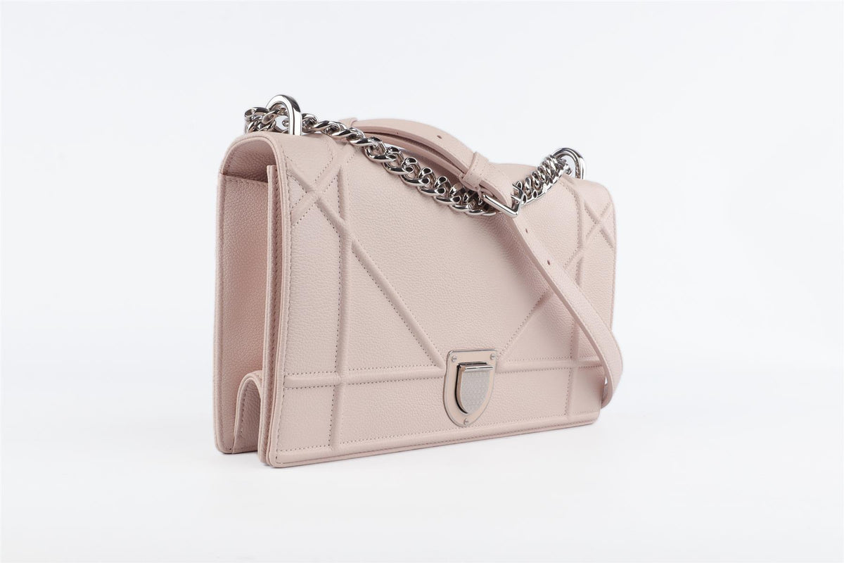 CHRISTIAN DIOR PINK DIORAMA MEDIUM LEATHER SHOULDER BAG