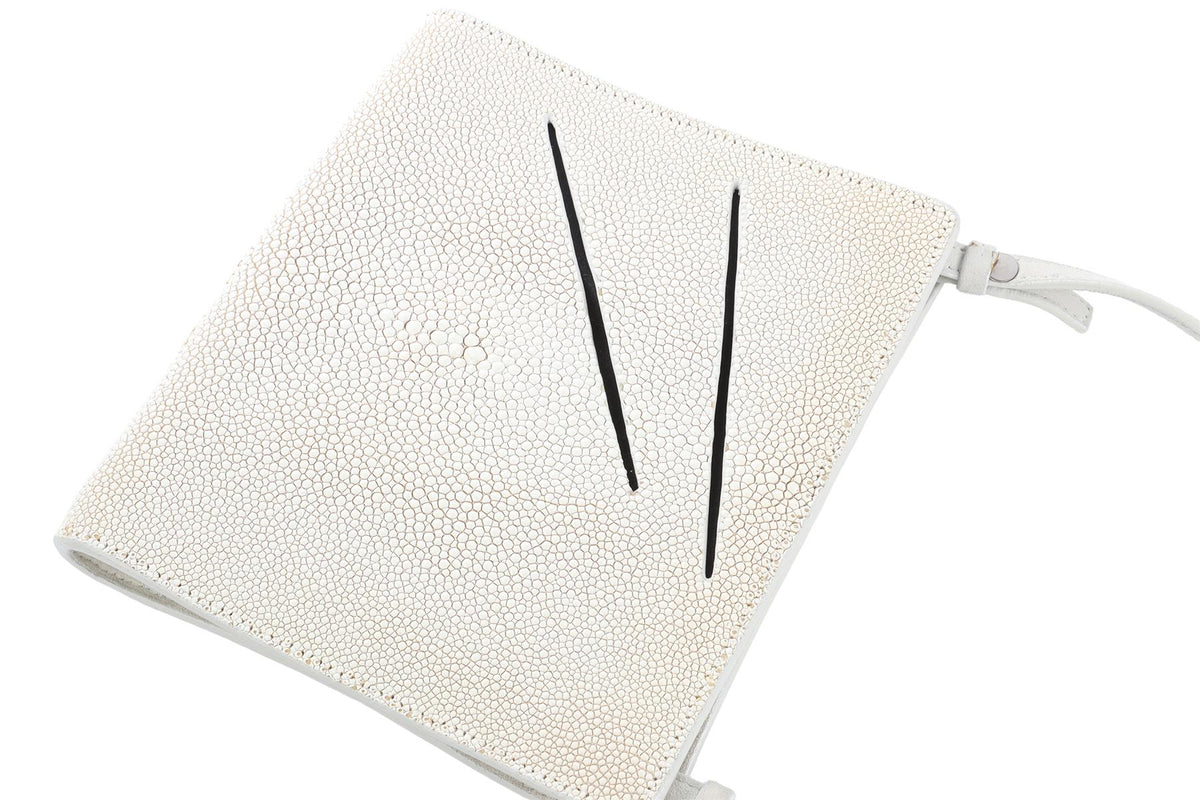 JIL SANDER ECRU STINGRAY CROSSBODY BAG