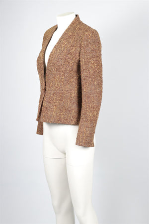 AKRIS BROWN WOOL JACKET FR 40 UK 12