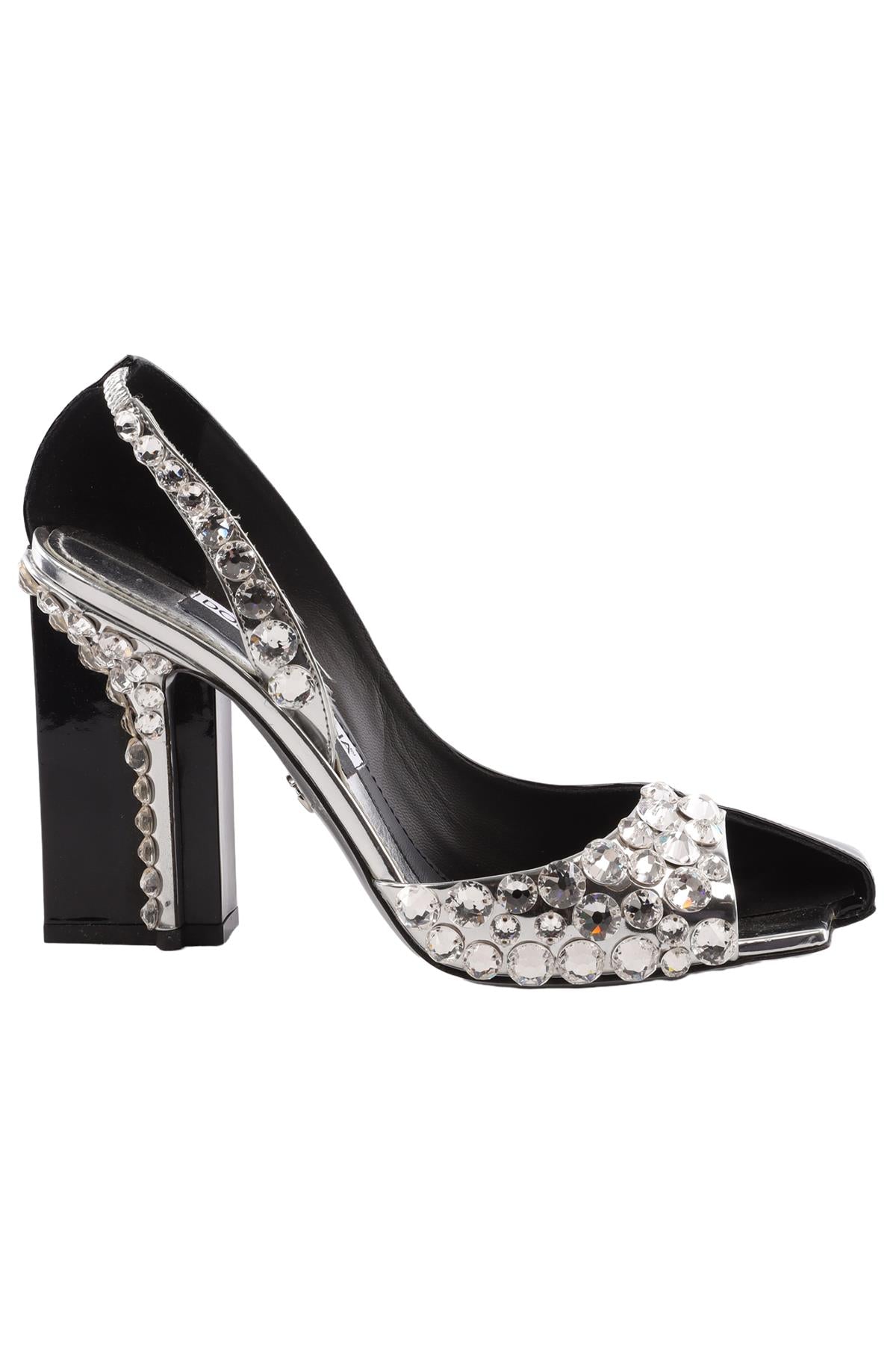 DOLCE & GABBANA BLACK LEATHER PUMPS EU 38.5 UK 5.5 US 8.5