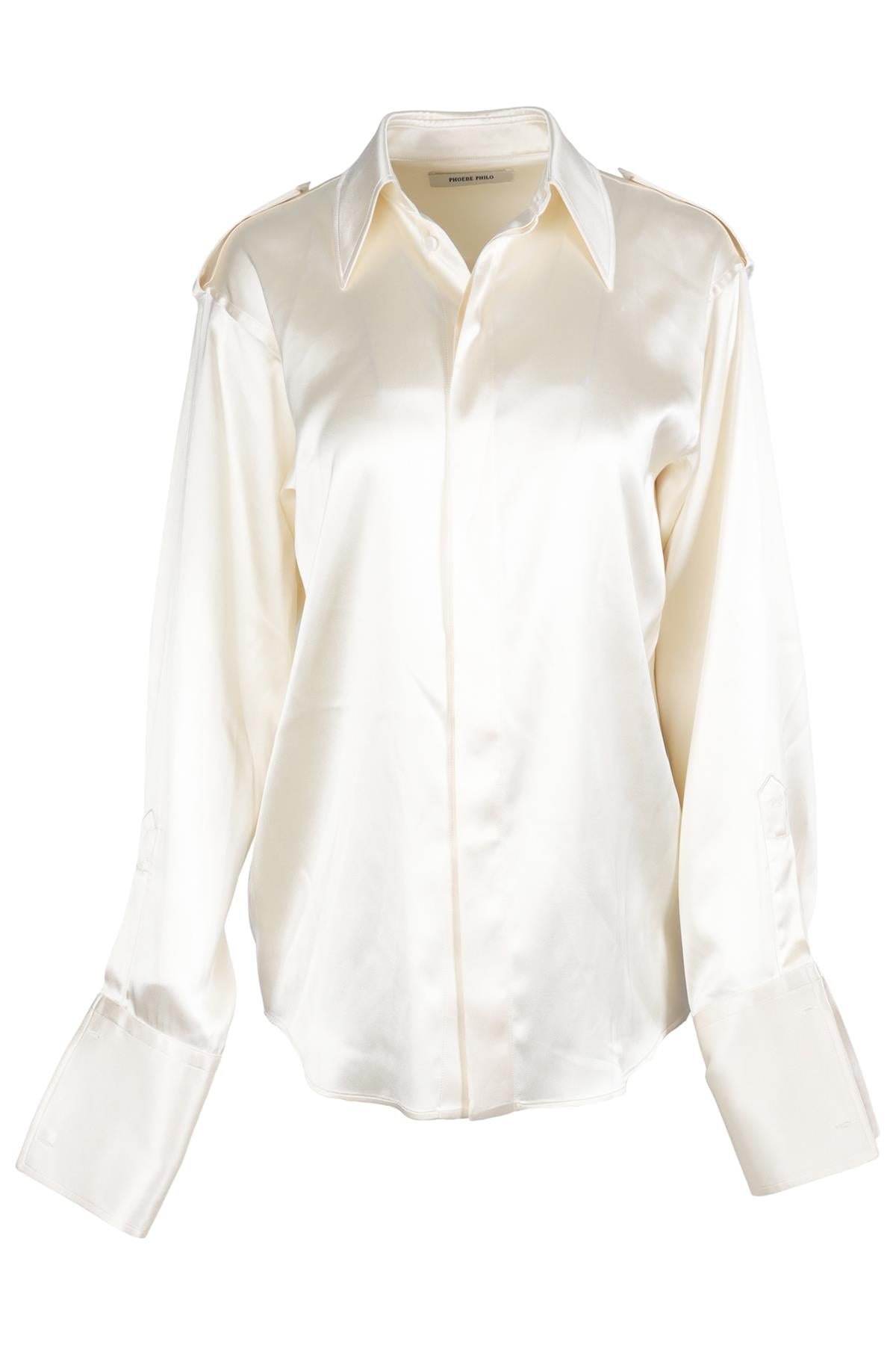 PHOEBE PHILO CREAM SILK SHIRT FR 34 UK 6