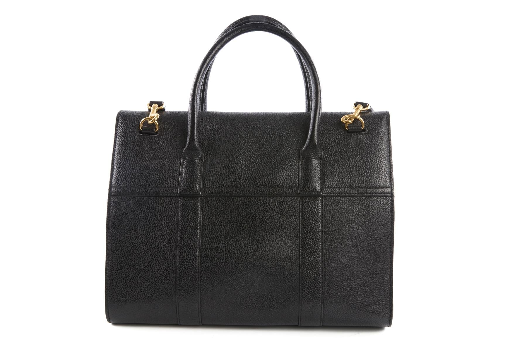 MULBERRY BLACK BAYSWATER LEATHER TOTE BAG