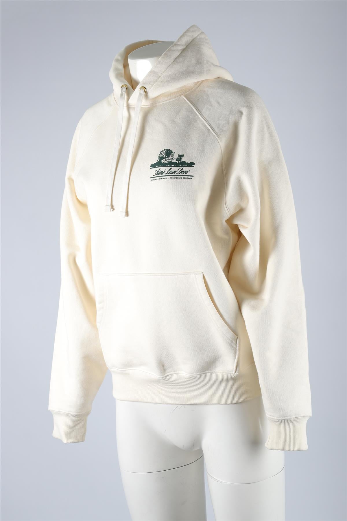 AIMÉ LEON DORE WHITE COTTON HOODIE SMALL