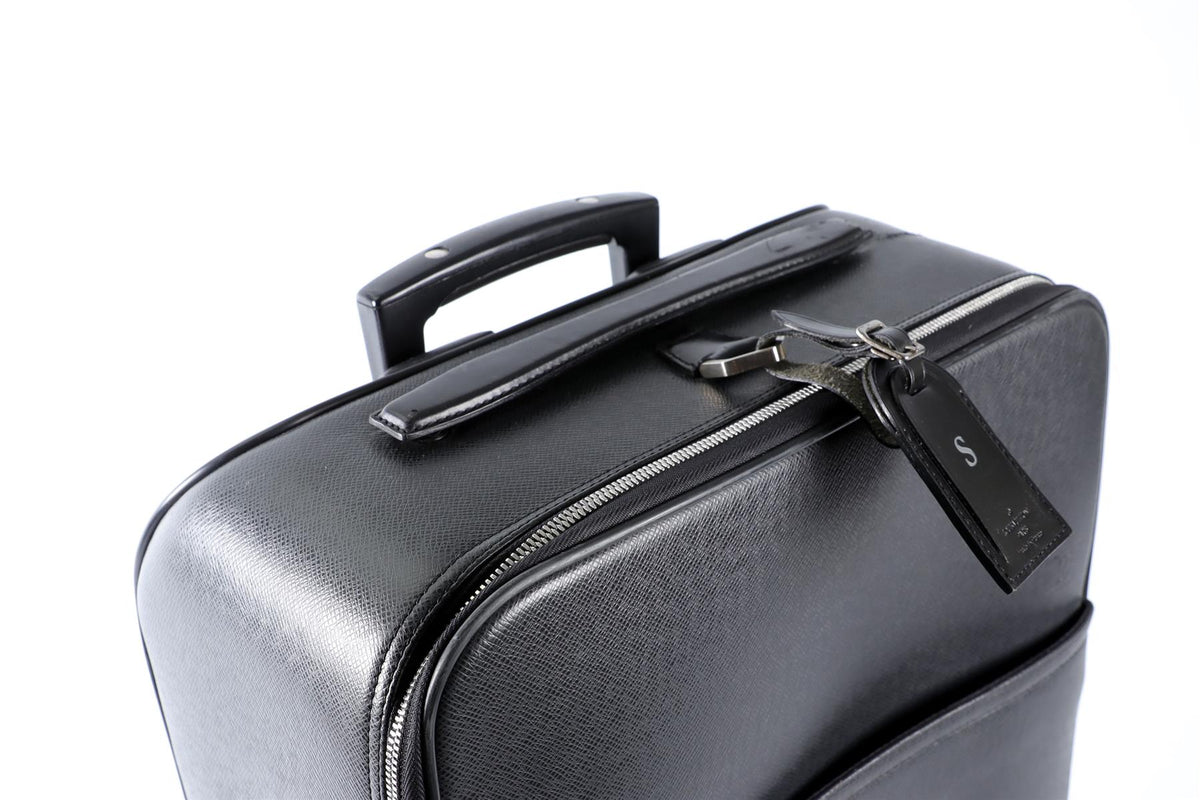 LOUIS VUITTON BLACK 2004 PEGASE 55 TAIGA LEATHER SUITCASE