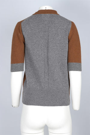 EUDON CHOI BROWN WOOL SWEATER SMALL
