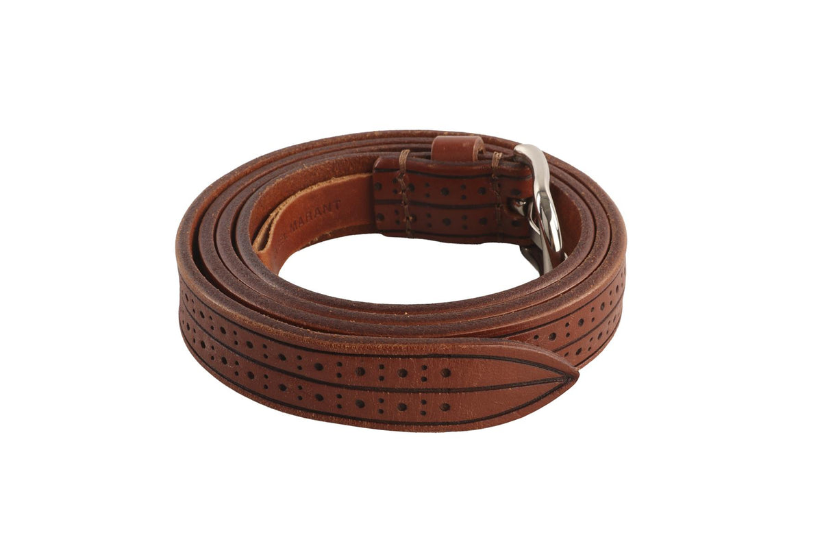 ISABEL MARANT BROWN LEATHER WAIST BELT MEDIUM