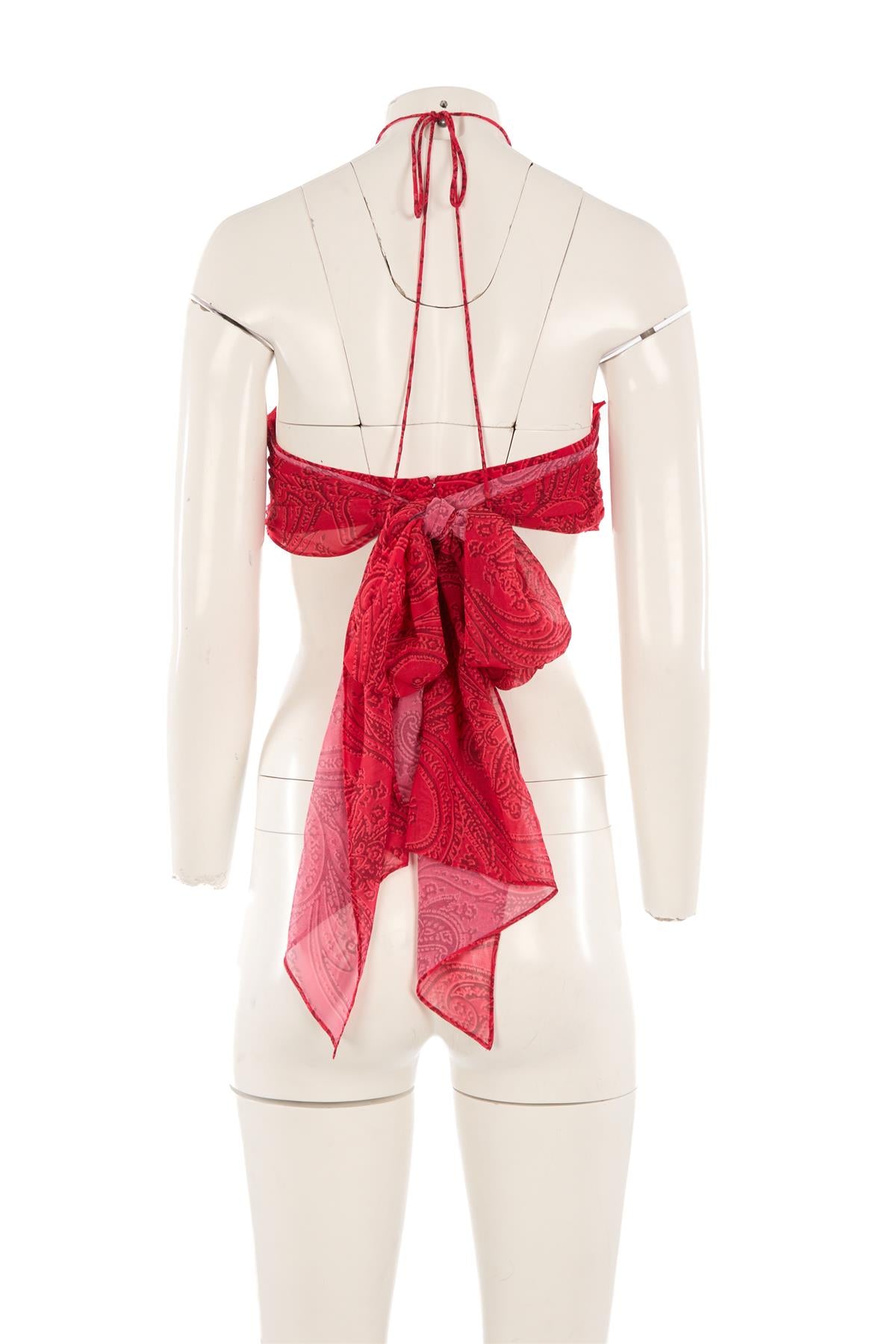 ETRO RED CHIFFON TOP IT 42 UK 10