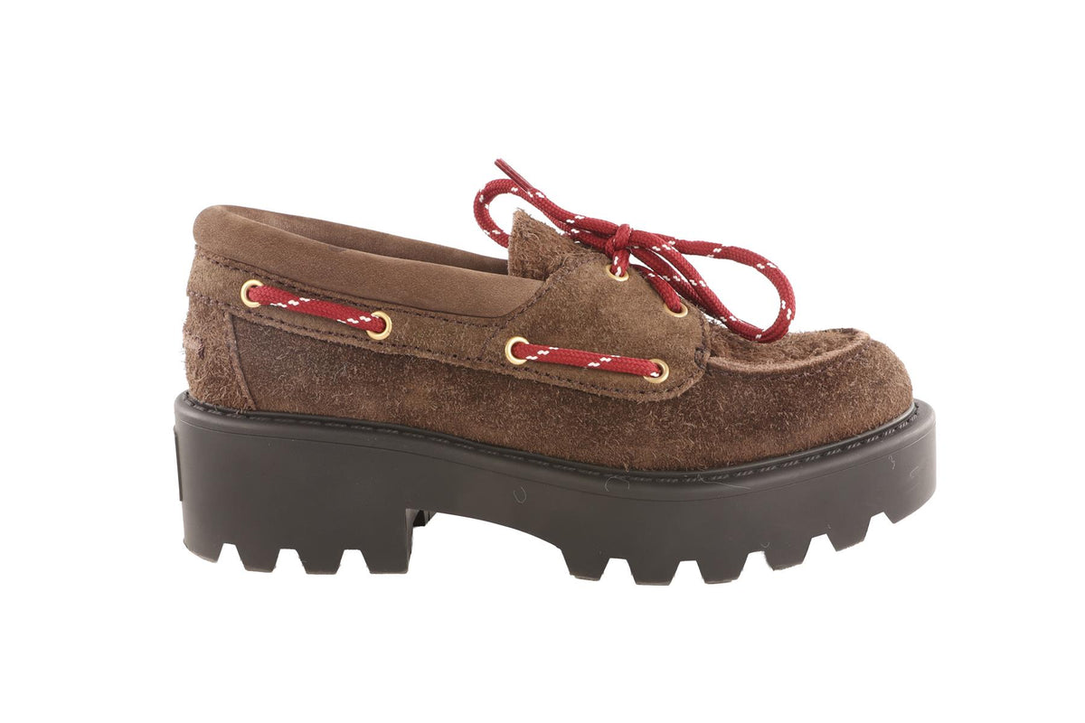 MIU MIU BROWN SUEDE PLATFORM LOAFERS EU 39 UK 6 US 9