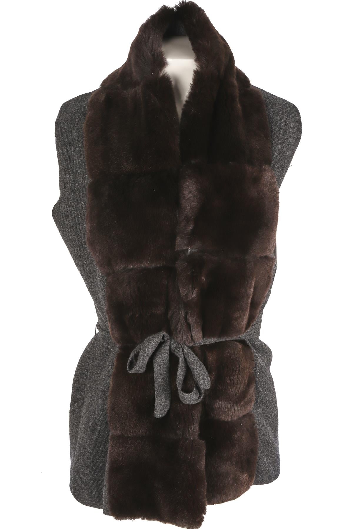 N.PEAL GREY CASHMERE GILET SMALL