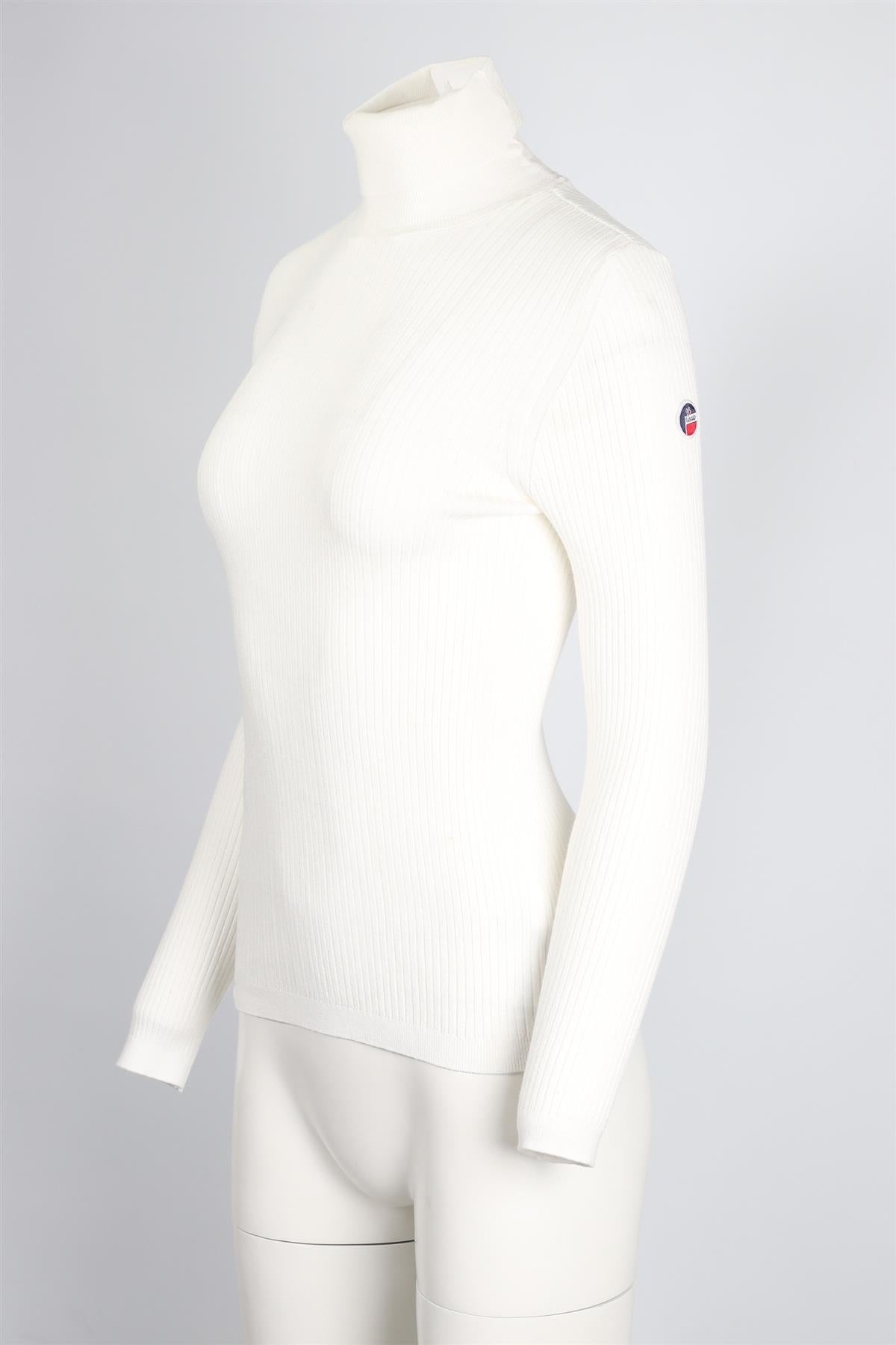 FUSALP WHITE RIBBED KNIT TOP SMALL