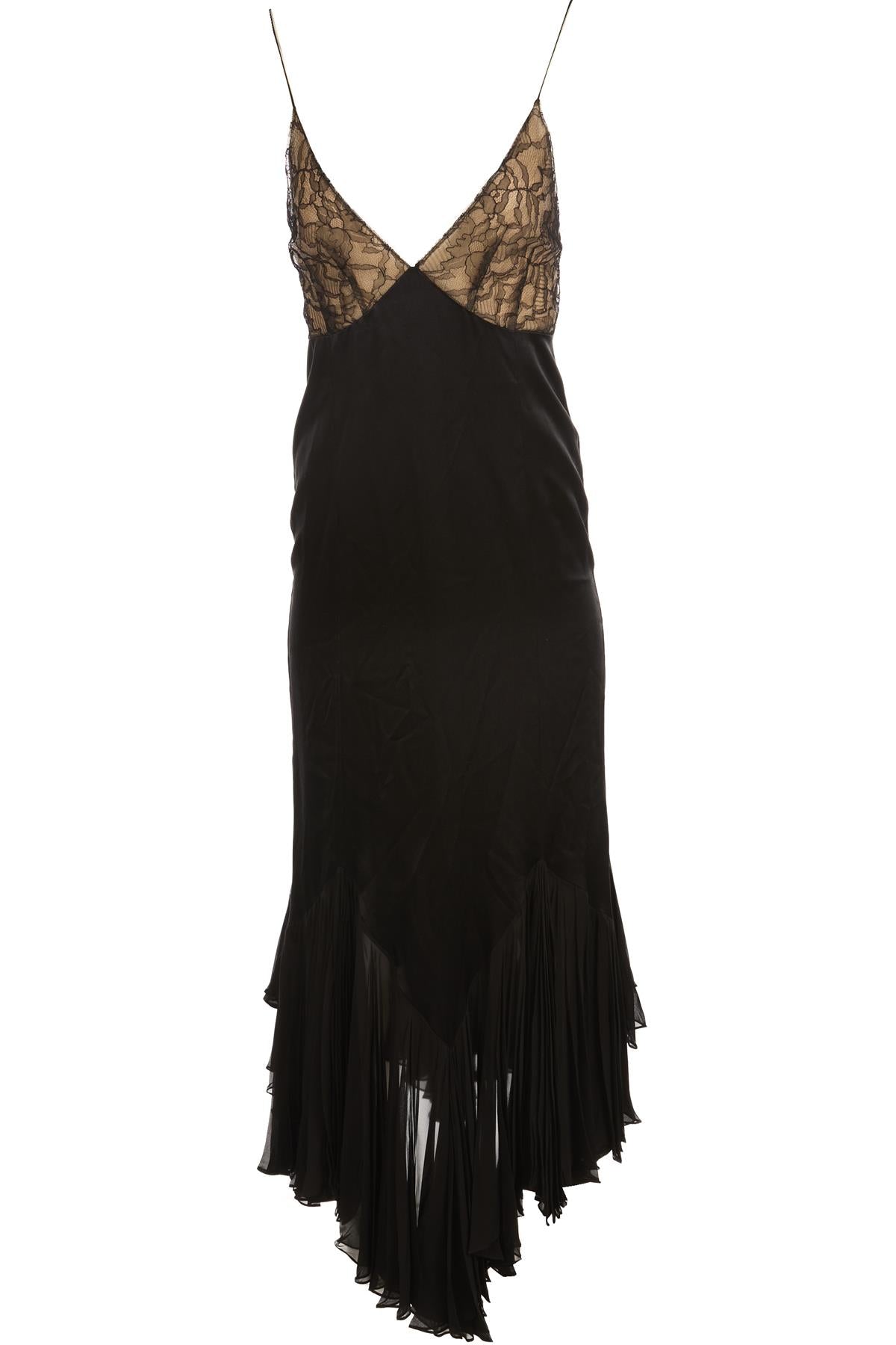 KHAITE BLACK SILK MAXI DRESS US 2 UK 6