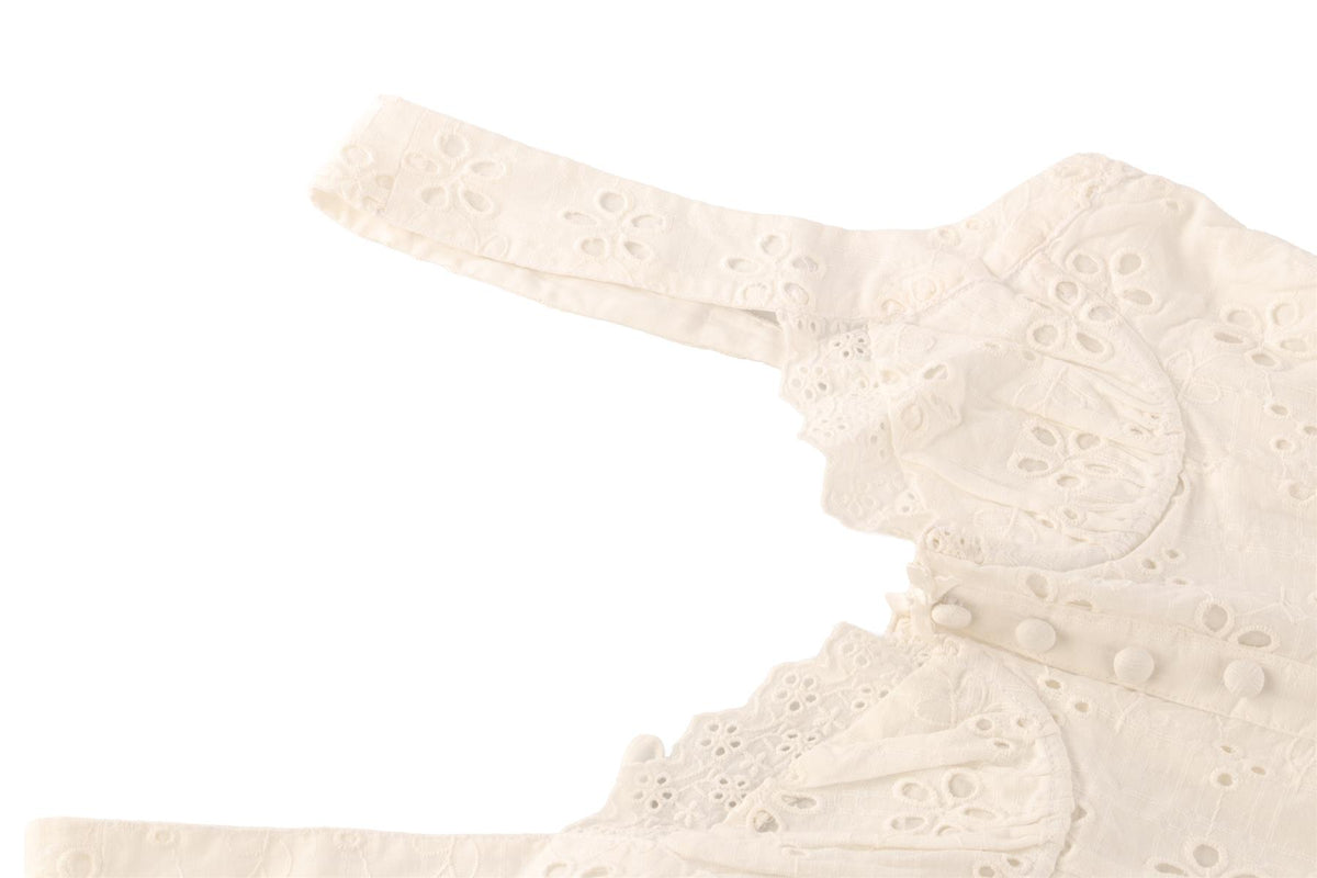 FOR LOVE & LEMONS WHITE COTTON MINI DRESS XSMALL