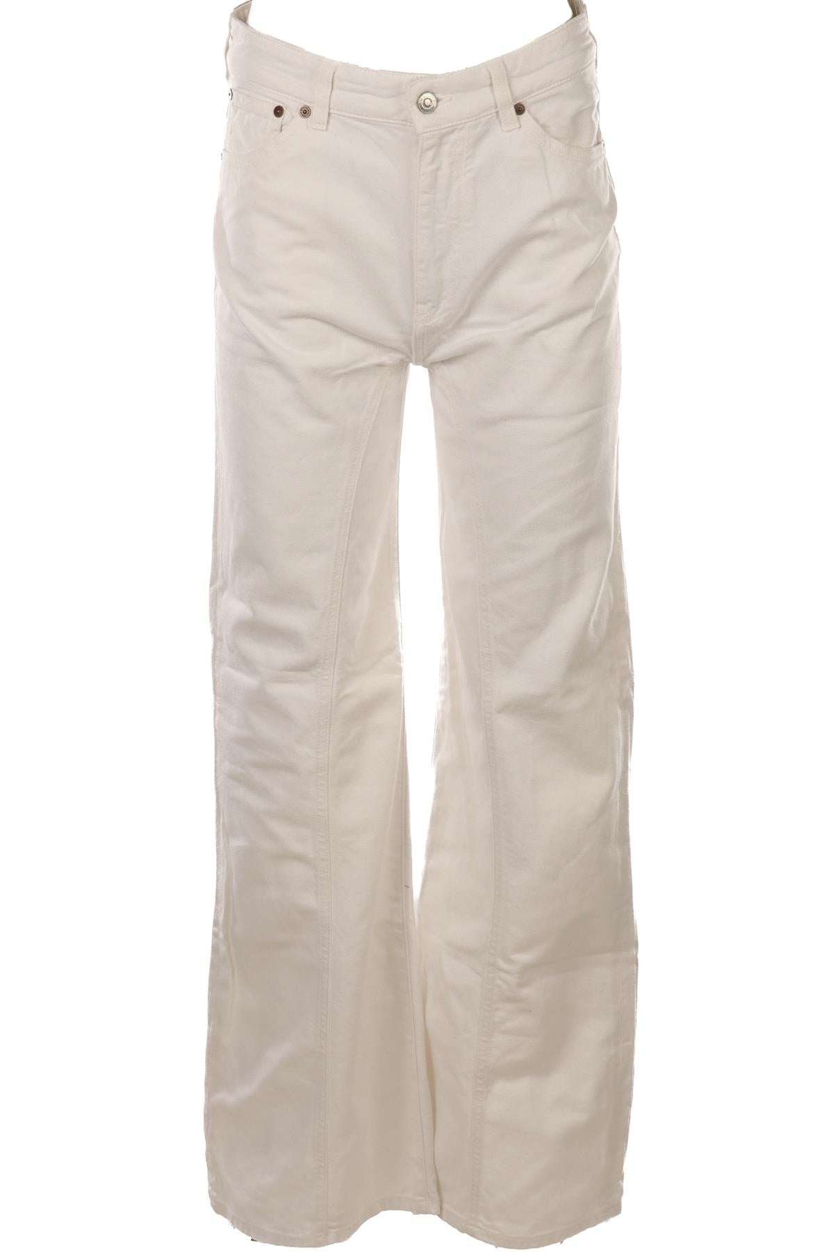 VICTORIA BECKHAM WHITE HIGH RISE FLARED PANTS UK 10