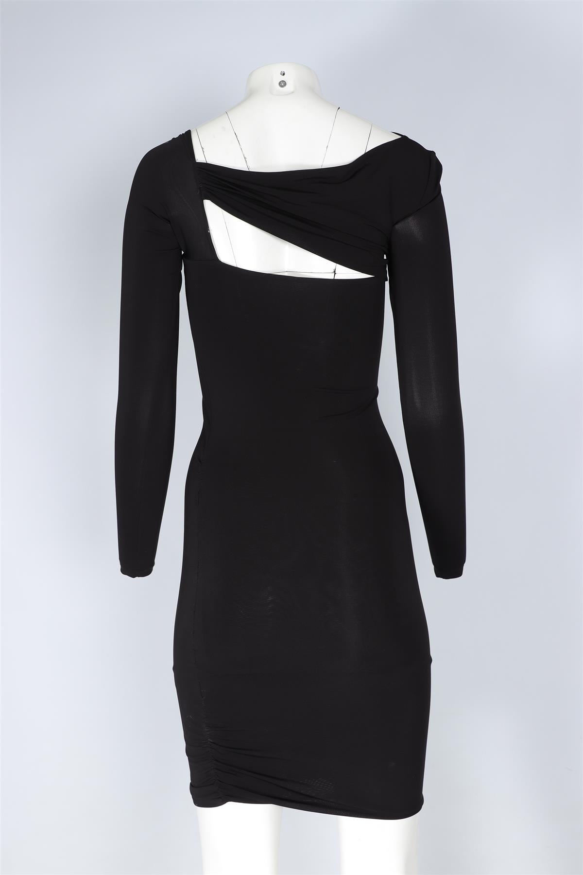 PIERRE BALMAIN BLACK JERSEY MINI DRESS FR 36 UK 8
