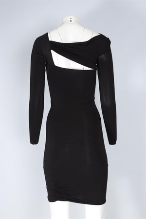 PIERRE BALMAIN BLACK JERSEY MINI DRESS FR 36 UK 8