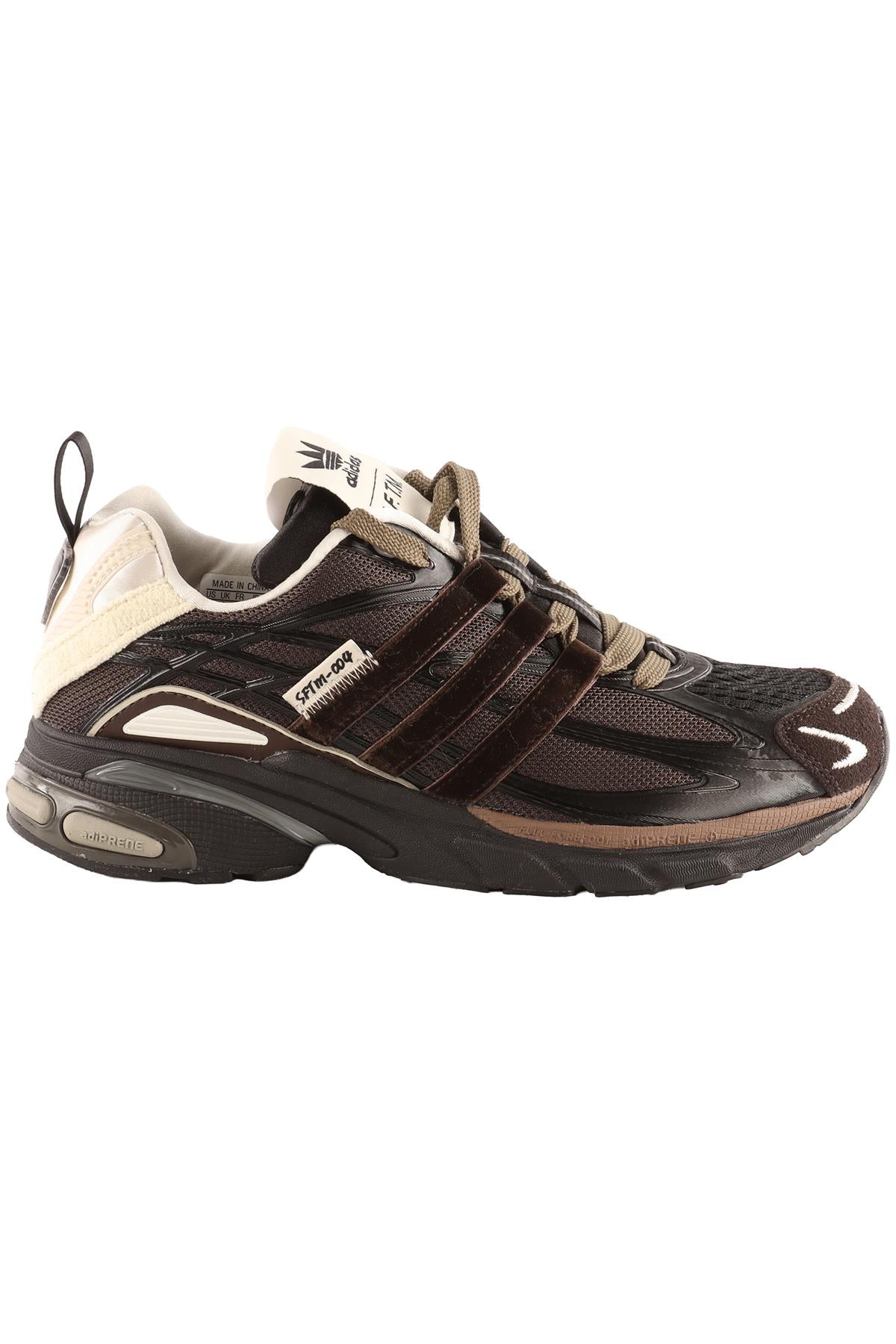 ADIDAS + SONG FOR THE MUTE BLACK ADISTAR CORE BLACK, DARK BROWN & EARTH STRATA SNEAKERS FR 38 2/3 UK 5.5 US 6