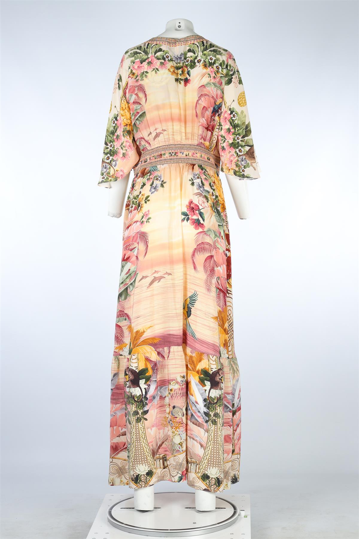 CAMILLA + THE WHITE LOTUS MULTI SILK MAXI DRESS XLARGE