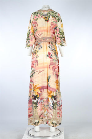 CAMILLA + THE WHITE LOTUS MULTI SILK MAXI DRESS XLARGE