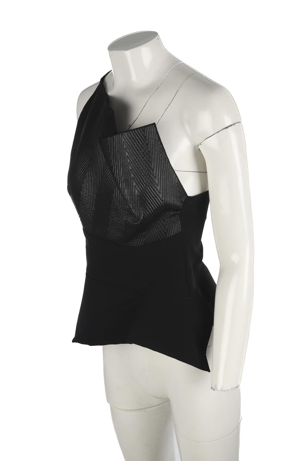 ROLAND MOURET BLACK CREPE TOP UK 12