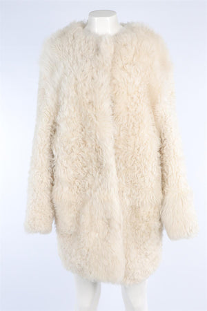 LOULOU STUDIO CREAM SHEARLING COAT SMALL