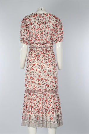 ULLA JOHNSON MULTI COTTON MAXI DRESS US 10 UK 14