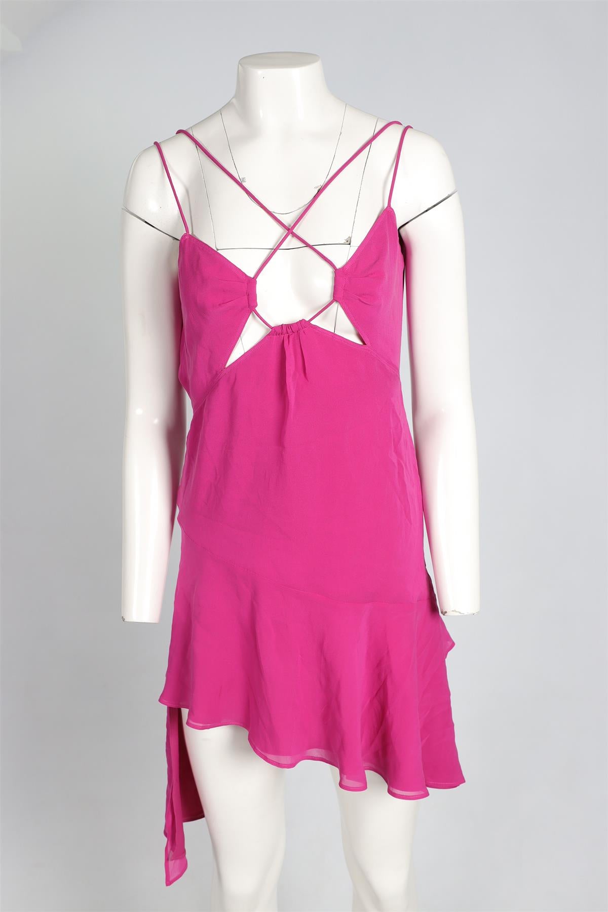 THE ANDAMANE PINK SILK MINI DRESS IT 38 UK 6