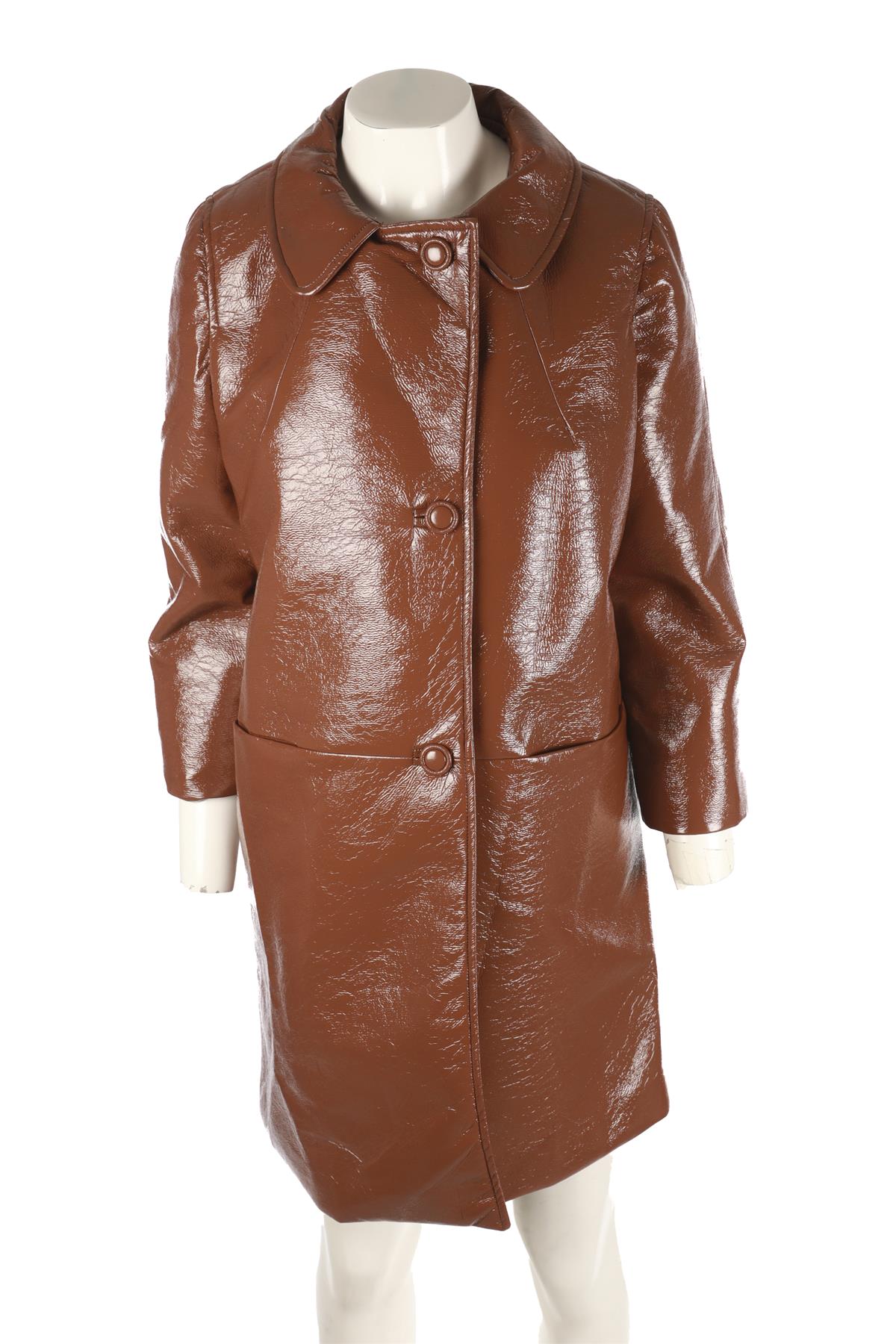 LA VESTE BROWN VINYL COAT SMALL